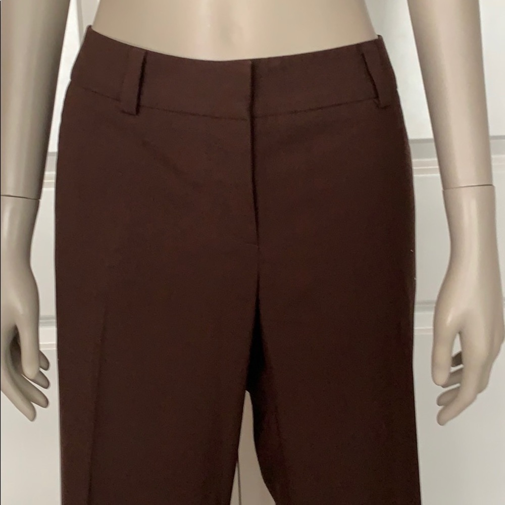 Trina Turk Flat Front Brown Work Trousers